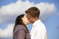 Kissing teenage lovers Royalty Free Stock Photo