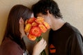 Kissing teens Royalty Free Stock Photo