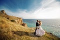 Kissing wedding couple