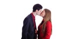 Kissing young couple Royalty Free Stock Photo