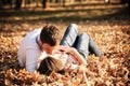 Kissing young couple in love Royalty Free Stock Photo