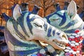 Kissing zebras fountain by the sculptor Constantin Skretutsky at Pejzazhna alley