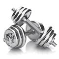 Kit of chromed sports dumbbells