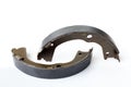 Kit of drum brake pads with asbestos alloy. Royalty Free Stock Photo