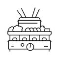 kit fondue line icon vector illustration Royalty Free Stock Photo