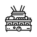 kit fondue line icon vector illustration Royalty Free Stock Photo