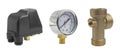 Kit for pressure regulation in pumping station. Pressure switch, manometer and multiway fitting R5.