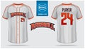 Baseball jersey, sport uniform, raglan t-shirt sport, template design. Baseball t-shirt mock up. Front, back view baseball uniform