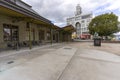 The old Mojiko station building with blue sky in Kitakyushu, Japan. Royalty Free Stock Photo