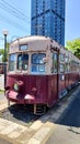 Kitakyushu, Japan - May 27, 2025. Old Retro Tramcar Royalty Free Stock Photo