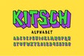 Kitch style font, pop art alphabet