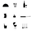 Kitchen accessories black art vector