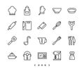 Kitchen accessories line icon set Royalty Free Stock Photo