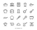 Kitchen accessories line icons set