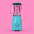 Kitchen Appliance Concept. Modern Electric Blue Blender Mock Up in Duotone Style. 3d Rendering