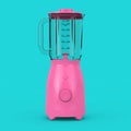 Kitchen Appliance Concept. Modern Electric Pink Blender Mock Up in Duotone Style. 3d Rendering