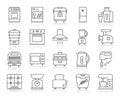 Kitchen Appliance simple line icons vector set