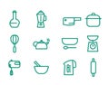 Kitchen Appliance simple line style vector Icons clip arts.