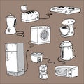 Kitchen appliances cartoon Royalty Free Stock Photo