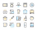 Kitchen appliances electronic equipment flat icon set