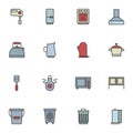 Kitchen appliances filled outline icons set Royalty Free Stock Photo