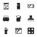 Simple vector icons. Flat illustration on a theme Kitchen Appliances Royalty Free Stock Photo