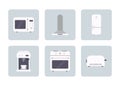 Kitchen appliances icons set. Home interior concept Royalty Free Stock Photo