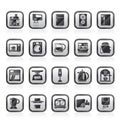 Kitchen appliances and kitchenware icons Royalty Free Stock Photo