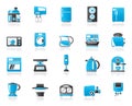 Kitchen appliances and kitchenware icons
