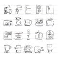 Kitchen appliances and kitchenware icons Royalty Free Stock Photo