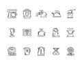 Line icons kitchen utensils appliances and kitchenware Royalty Free Stock Photo