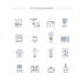 Kitchen appliances line icon set. Royalty Free Stock Photo