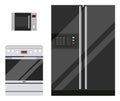 Kitchen Appliances, Microwave, Fridge and Stove
