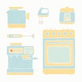 Kitchen appliances set.