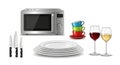 Kitchen Appliances and Tableware Vector Set Royalty Free Stock Photo