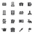 Kitchen appliances vector icons set Royalty Free Stock Photo