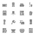 Kitchen appliances vector silhouette icon set Royalty Free Stock Photo