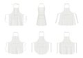 Kitchen apron. Black and white fabric clothes for professional cook chef realistic apron decent vector illustration