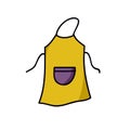 Kitchen apron doodle icon, vector illustration