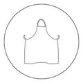 Kitchen apron icon black color in circle or round