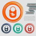 Kitchen apron protective garment flat icon on the red, blue, green, orange buttons for your website and design with space text. Royalty Free Stock Photo