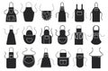 Kitchen apron vector black icon set. Isolated black set cook uniform.Vector illustration icon kitchen apron on white