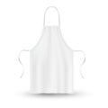 Kitchen apron white protective uniform for food cooking realistic vector illustration