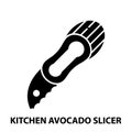 kitchen avocado slicer icon, black vector sign with editable strokes, concept illustration Royalty Free Stock Photo