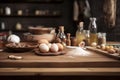 kitchen background at home, with full detail of utensils