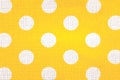 Kitchen Background textile Yellow with large White Polka Dots Royalty Free Stock Photo