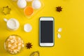 Kitchen baking mobile phone application service website mockup