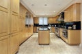 Kitchen with black granite counters