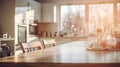 kitchen blurred holiday home interior Royalty Free Stock Photo