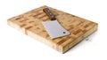 Kitchen board and hatchet. Royalty Free Stock Photo